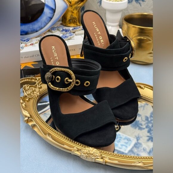 🆕 KURT GEIGER LONDON 🧿 NWOT Mayfair High Mule Buckle Dress Sandal - Sz 37 US 7 - Picture 16 of 16